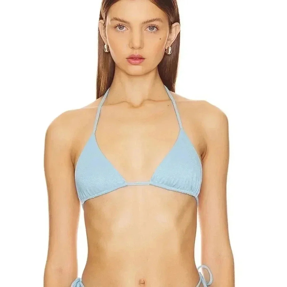 REVOLVE VDM Triangle Blair  Bikini Top in Blue Sz S